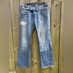 Vintage Y2K Diesel Designer Low Rise Flare Cherone Jeans Size 28 2004
